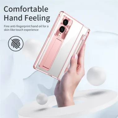 Coque Samsung Galaxy Z Fold 8 Transparente Contour Chromé avec Béquille