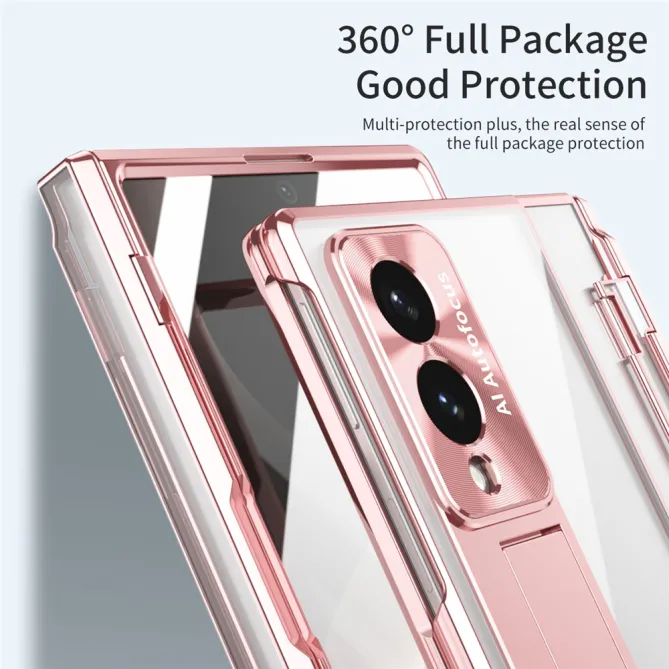 Coque Samsung Galaxy Z Fold 8 Transparente Contour Chromé avec Béquille