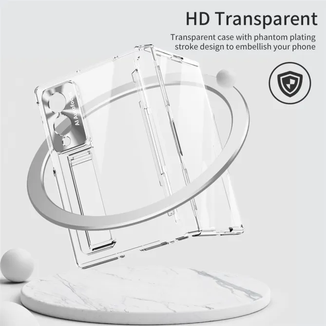 Coque Samsung Galaxy Z Fold 8 Transparente Contour Chromé avec Béquille