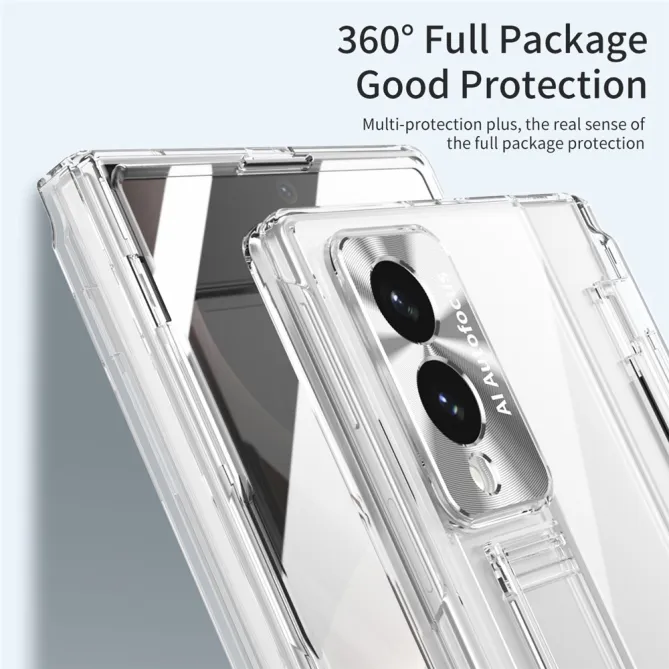 Coque Samsung Galaxy Z Fold 8 Transparente Contour Chromé avec Béquille