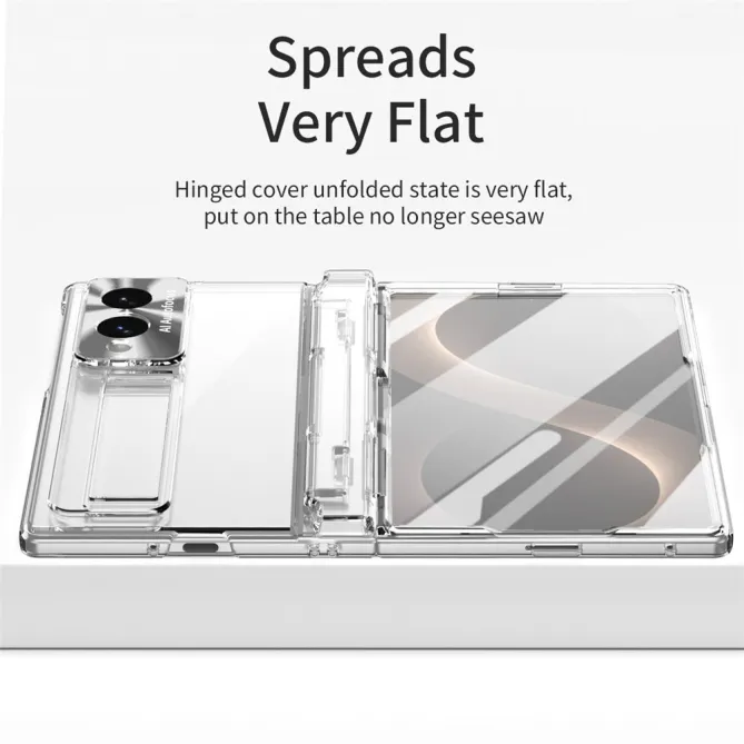Coque Samsung Galaxy Z Fold 8 Transparente Contour Chromé avec Béquille