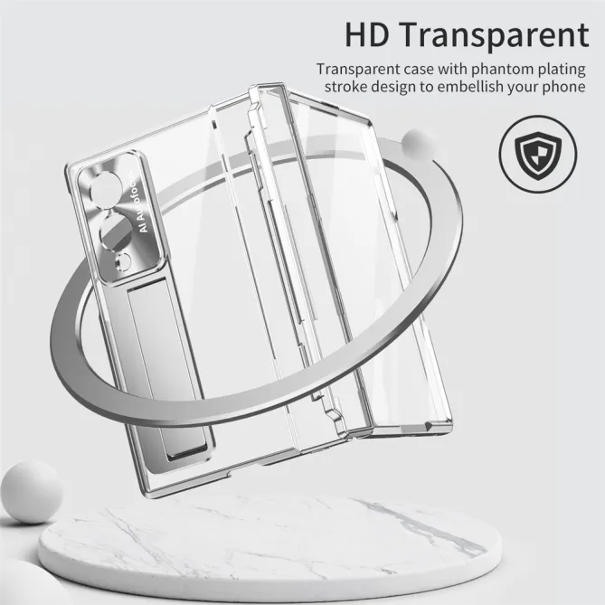 Coque Samsung Galaxy Z Fold 8 Transparente Contour Chromé avec Béquille