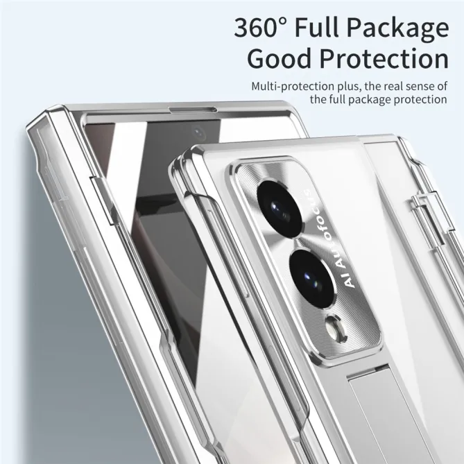 Coque Samsung Galaxy Z Fold 8 Transparente Contour Chromé avec Béquille