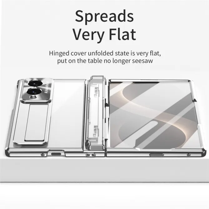 Coque Samsung Galaxy Z Fold 8 Transparente Contour Chromé avec Béquille