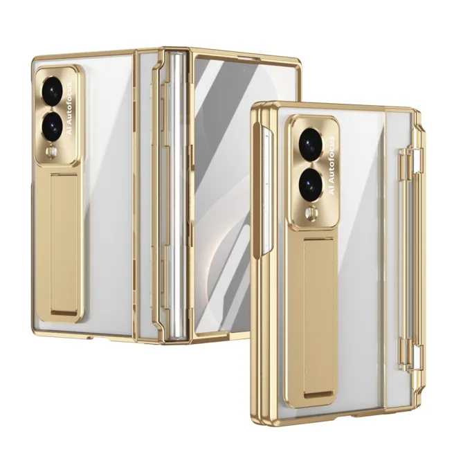 Coque Samsung Galaxy Z Fold 8 Transparente Contour Chromé avec Béquille