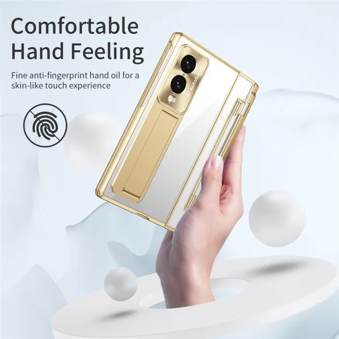 Coque Samsung Galaxy Z Fold 8 Transparente Contour Chromé avec Béquille