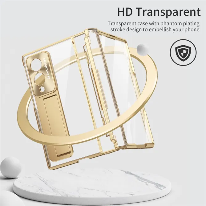 Coque Samsung Galaxy Z Fold 8 Transparente Contour Chromé avec Béquille