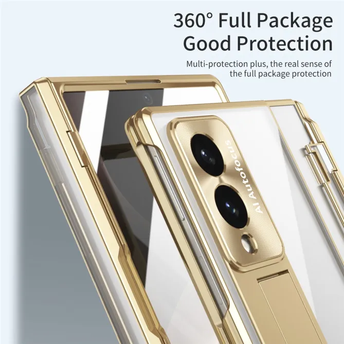 Coque Samsung Galaxy Z Fold 8 Transparente Contour Chromé avec Béquille