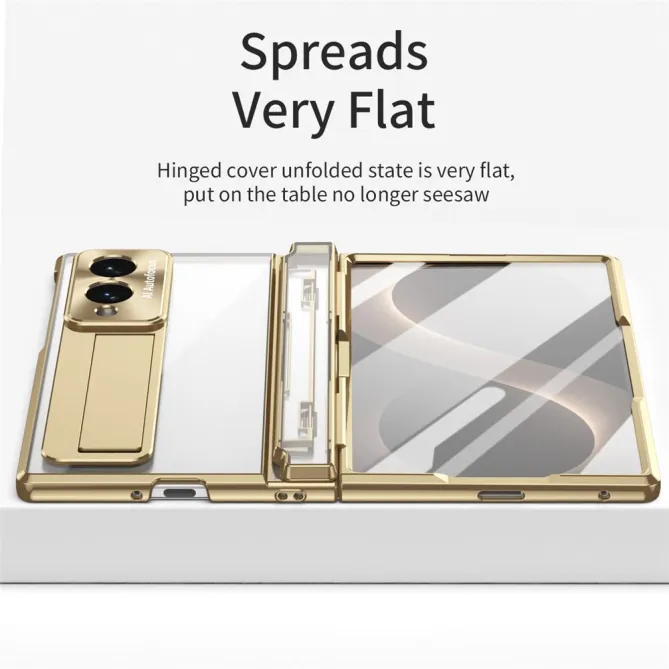 Coque Samsung Galaxy Z Fold 8 Transparente Contour Chromé avec Béquille