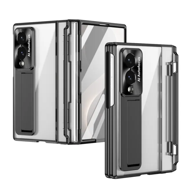 Coque Samsung Galaxy Z Fold 8 Transparente Contour Chromé avec Béquille