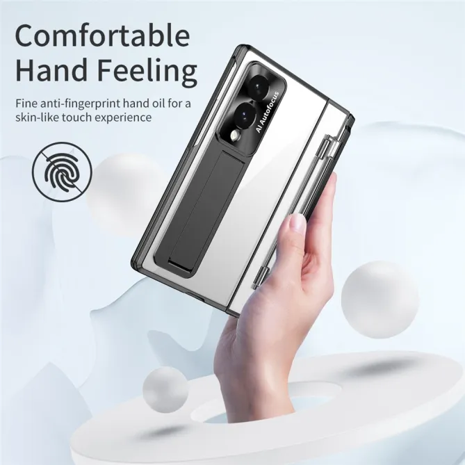 Coque Samsung Galaxy Z Fold 8 Transparente Contour Chromé avec Béquille