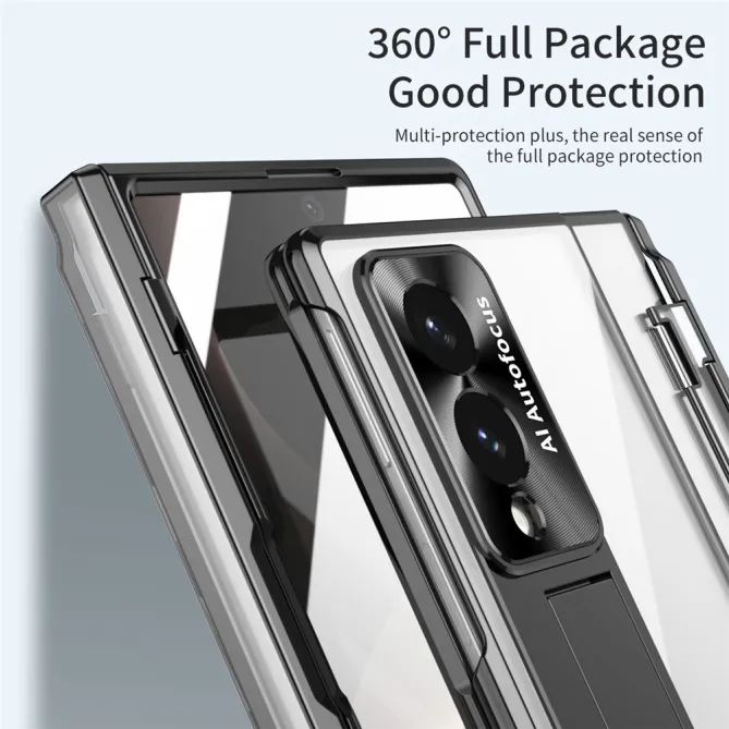 Coque Samsung Galaxy Z Fold 8 Transparente Contour Chromé avec Béquille
