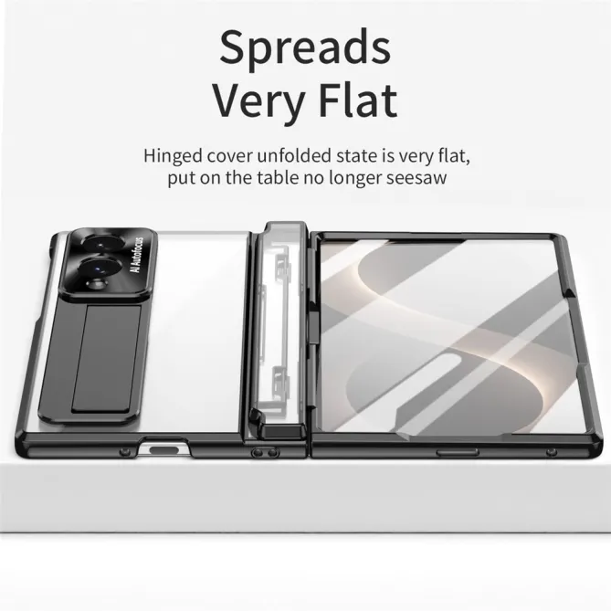 Coque Samsung Galaxy Z Fold 8 Transparente Contour Chromé avec Béquille