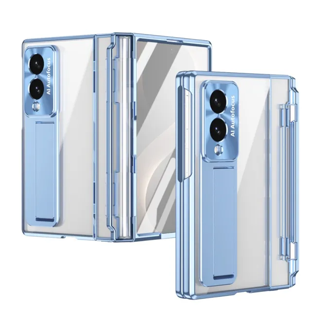 Coque Samsung Galaxy Z Fold 8 Transparente Contour Chromé avec Béquille
