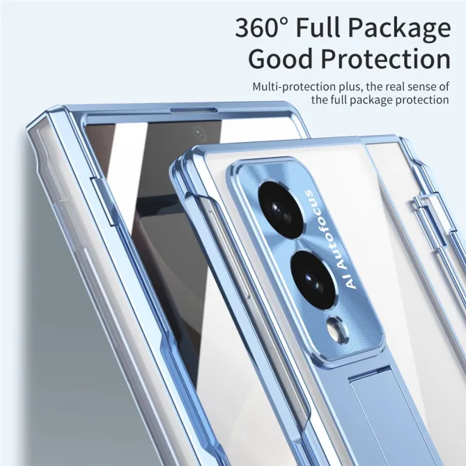 Coque Samsung Galaxy Z Fold 8 Transparente Contour Chromé avec Béquille