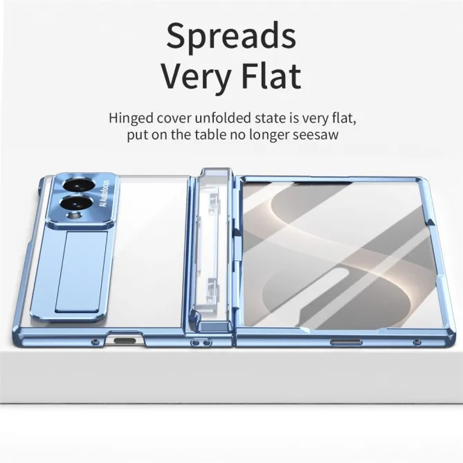 Coque Samsung Galaxy Z Fold 8 Transparente Contour Chromé avec Béquille