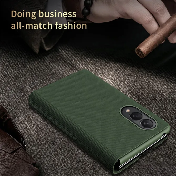 Housse Samsung Galaxy Z Fold 8 Texture Fibre d'Aramide avec Rabat Support
