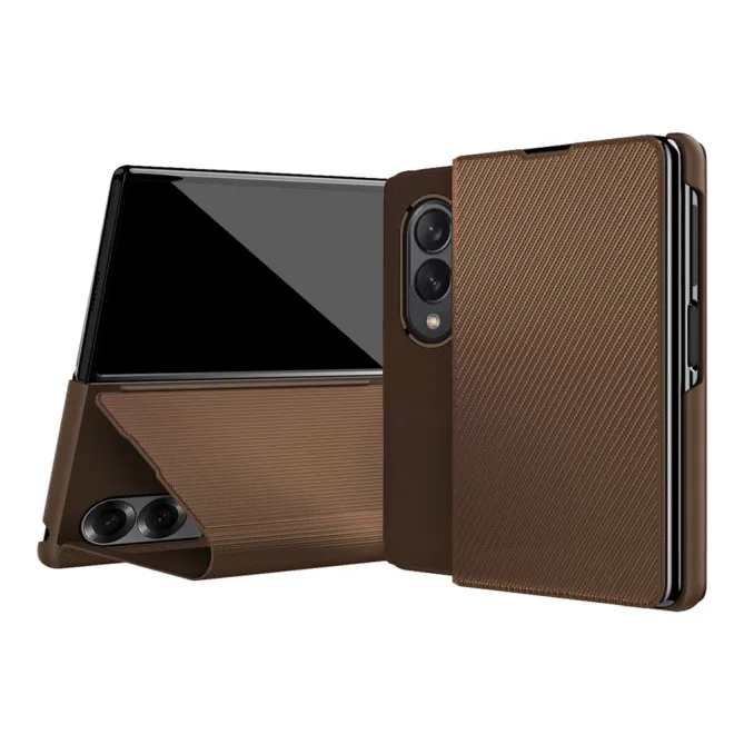 Housse Samsung Galaxy Z Fold 8 Texture Fibre d'Aramide avec Rabat Support