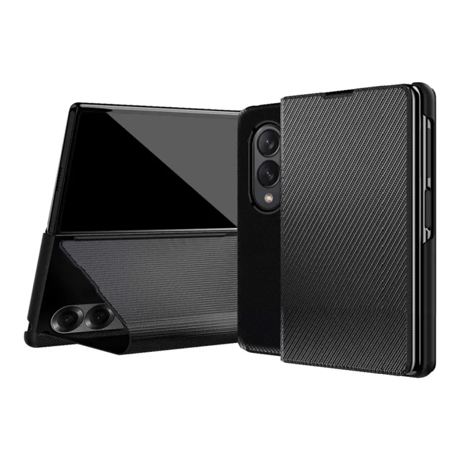 Housse Samsung Galaxy Z Fold 8 Texture Fibre d'Aramide avec Rabat Support