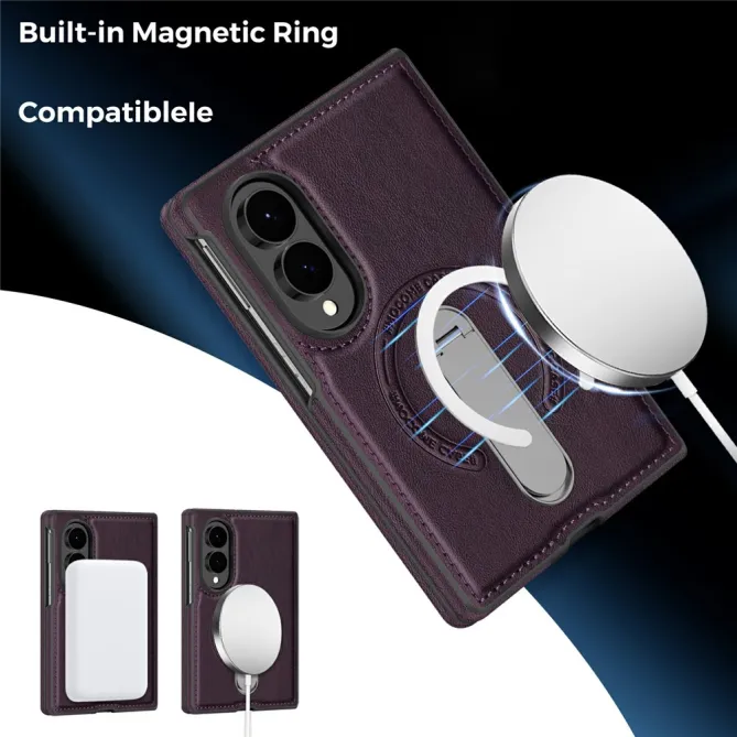 Coque Samsung Galaxy Z Fold 8 Simili Cuir Magnétique Béquille Rotative 360°