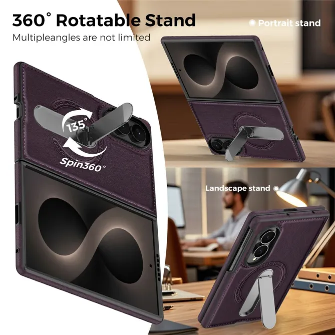 Coque Samsung Galaxy Z Fold 8 Simili Cuir Magnétique Béquille Rotative 360°