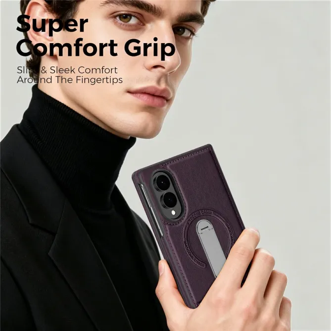 Coque Samsung Galaxy Z Fold 8 Simili Cuir Magnétique Béquille Rotative 360°