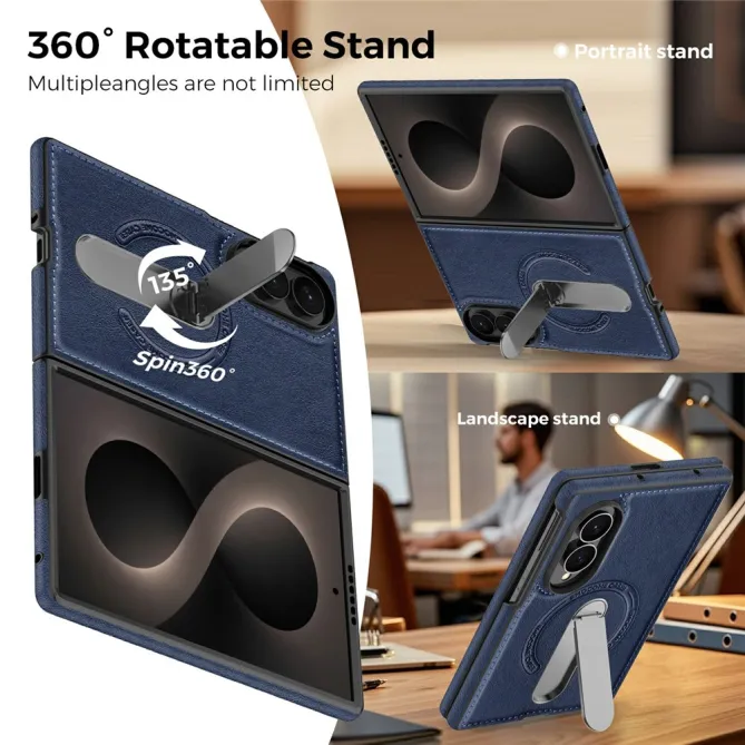 Coque Samsung Galaxy Z Fold 8 Simili Cuir Magnétique Béquille Rotative 360°
