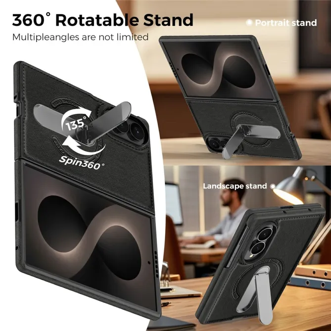 Coque Samsung Galaxy Z Fold 8 Simili Cuir Magnétique Béquille Rotative 360°