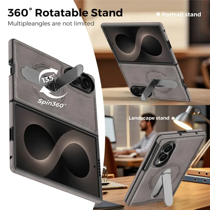 Coque Samsung Galaxy Z Fold 8 Simili Cuir Magnétique Béquille Rotative 360°