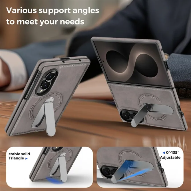 Coque Samsung Galaxy Z Fold 8 Simili Cuir Magnétique Béquille Rotative 360°