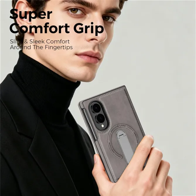 Coque Samsung Galaxy Z Fold 8 Simili Cuir Magnétique Béquille Rotative 360°