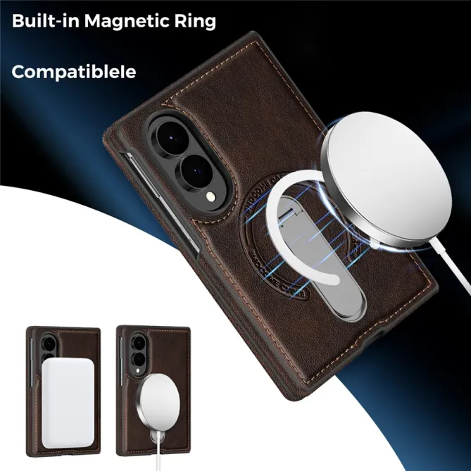 Coque Samsung Galaxy Z Fold 8 Simili Cuir Magnétique Béquille Rotative 360°