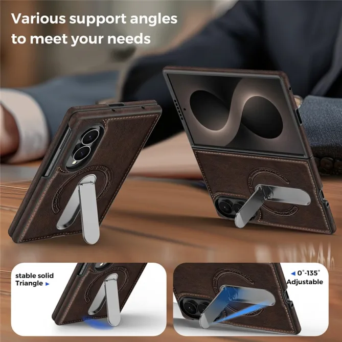 Coque Samsung Galaxy Z Fold 8 Simili Cuir Magnétique Béquille Rotative 360°