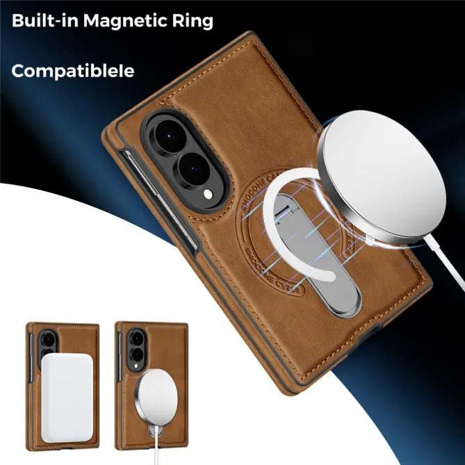 Coque Samsung Galaxy Z Fold 8 Simili Cuir Magnétique Béquille Rotative 360°