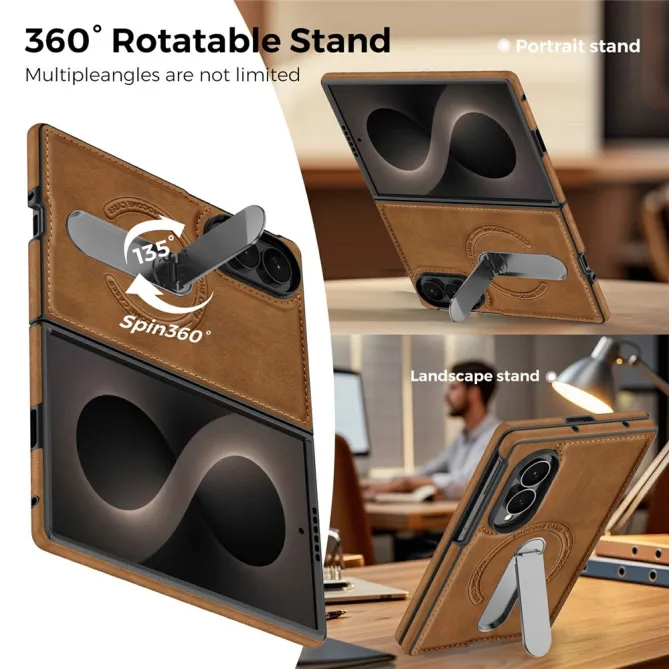 Coque Samsung Galaxy Z Fold 8 Simili Cuir Magnétique Béquille Rotative 360°
