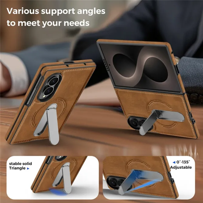 Coque Samsung Galaxy Z Fold 8 Simili Cuir Magnétique Béquille Rotative 360°