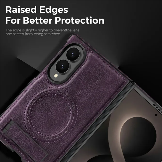 Coque Samsung Galaxy Z Fold 8 Simili Cuir Contour Silicone avec Béquille Pliable