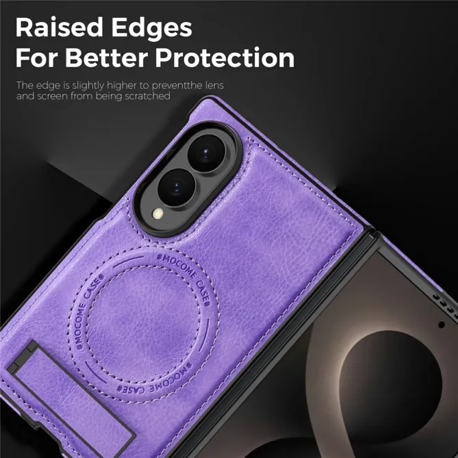Coque Samsung Galaxy Z Fold 8 Simili Cuir Contour Silicone avec Béquille Pliable