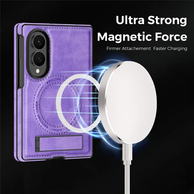 Coque Samsung Galaxy Z Fold 8 Simili Cuir Contour Silicone avec Béquille Pliable