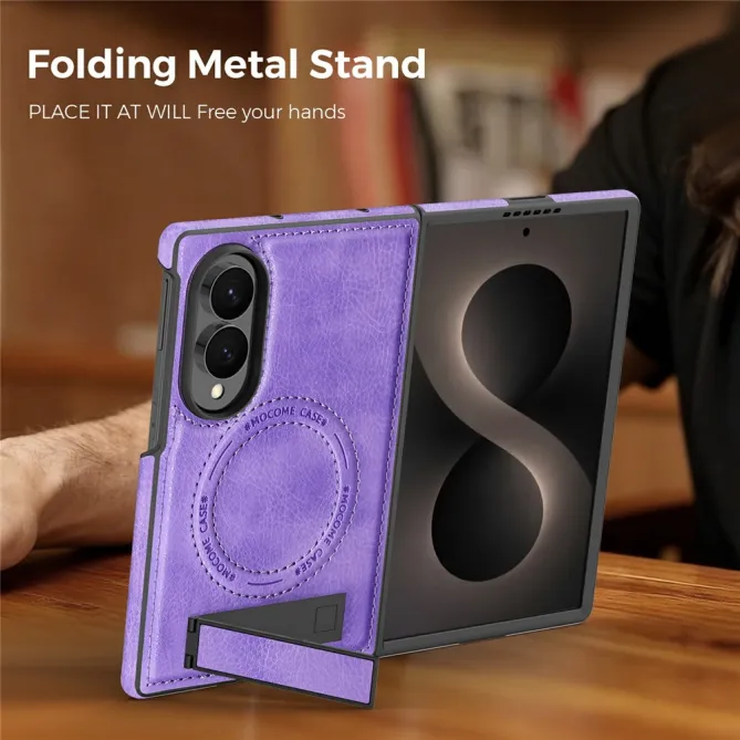 Coque Samsung Galaxy Z Fold 8 Simili Cuir Contour Silicone avec Béquille Pliable