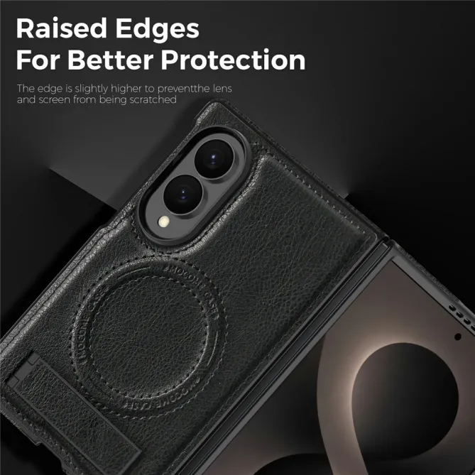 Coque Samsung Galaxy Z Fold 8 Simili Cuir Contour Silicone avec Béquille Pliable