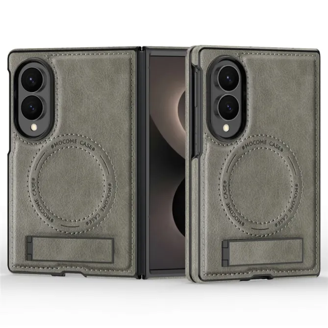 Coque Samsung Galaxy Z Fold 8 Simili Cuir Contour Silicone avec Béquille Pliable