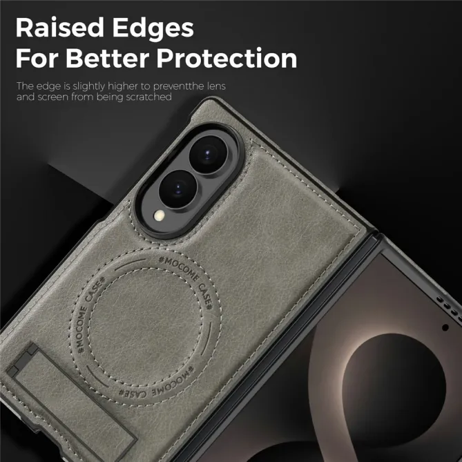 Coque Samsung Galaxy Z Fold 8 Simili Cuir Contour Silicone avec Béquille Pliable
