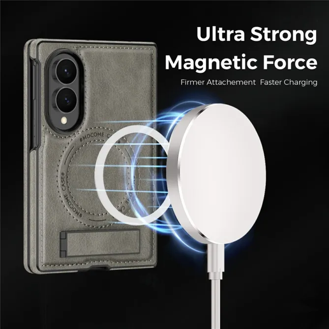 Coque Samsung Galaxy Z Fold 8 Simili Cuir Contour Silicone avec Béquille Pliable