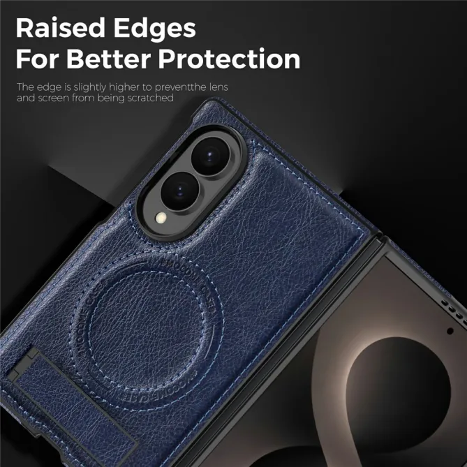 Coque Samsung Galaxy Z Fold 8 Simili Cuir Contour Silicone avec Béquille Pliable