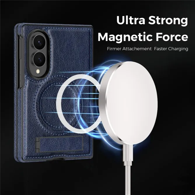 Coque Samsung Galaxy Z Fold 8 Simili Cuir Contour Silicone avec Béquille Pliable