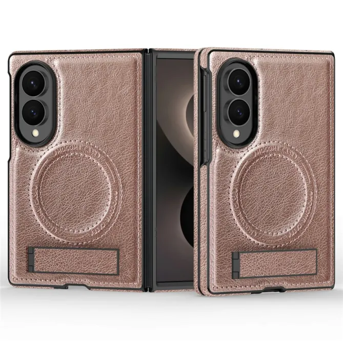 Coque Samsung Galaxy Z Fold 8 Simili Cuir Contour Silicone avec Béquille Pliable
