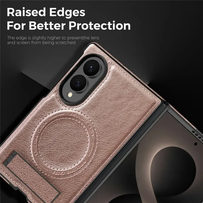 Coque Samsung Galaxy Z Fold 8 Simili Cuir Contour Silicone avec Béquille Pliable