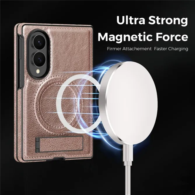 Coque Samsung Galaxy Z Fold 8 Simili Cuir Contour Silicone avec Béquille Pliable