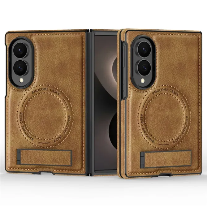 Coque Samsung Galaxy Z Fold 8 Simili Cuir Contour Silicone avec Béquille Pliable
